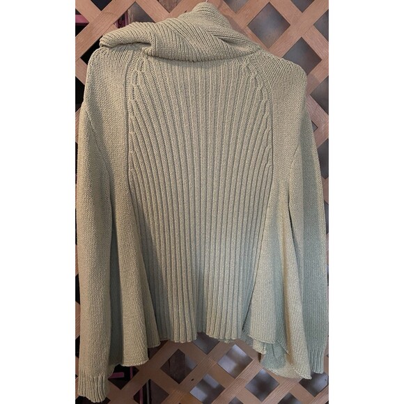 EILEEN FISHER Thyme Silk Blend Cable Knit Hooded Pull-over Lagenlook Sweater XL - Picture 4 of 11